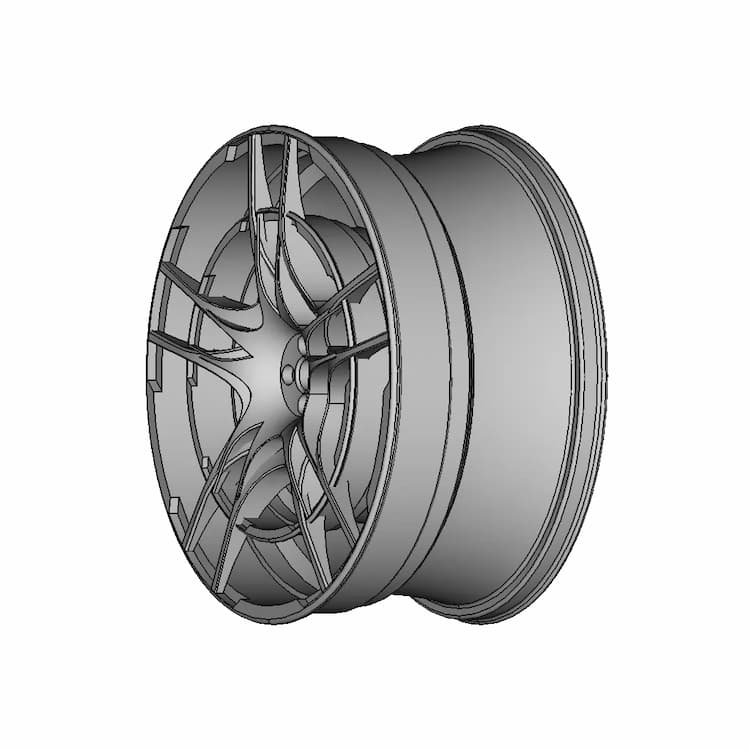 Hypercar Front Wheel Design | High-Quality CAD Model