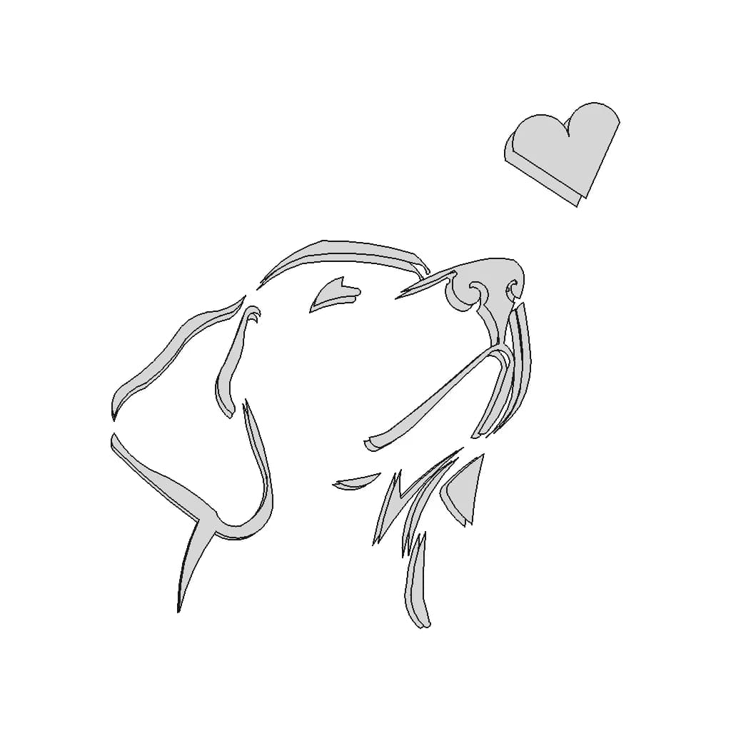 Dog Graphic Tamara Tica - Downloadable CAD Representation_0_0_degree_snapshot
