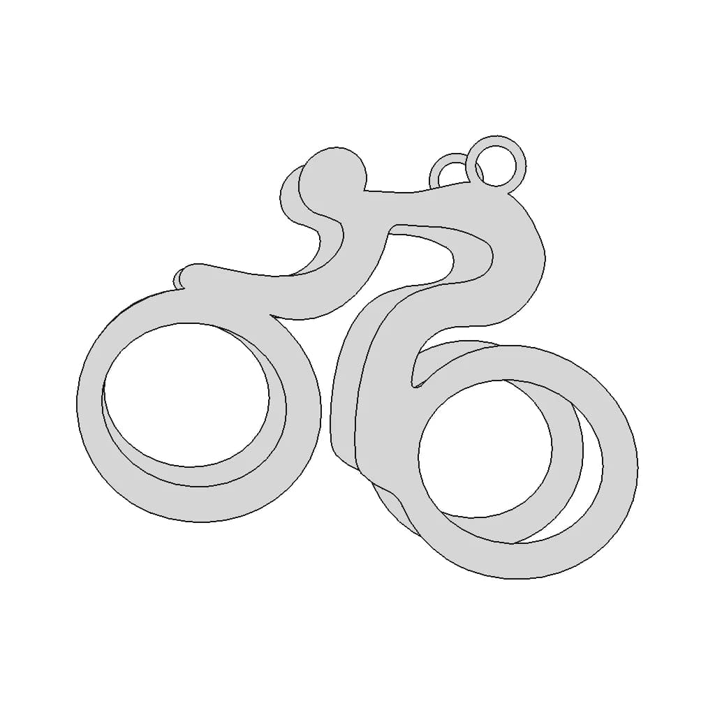 Cyclist Keyring | 3D Engineering Design File_0_0_degree_snapshot
