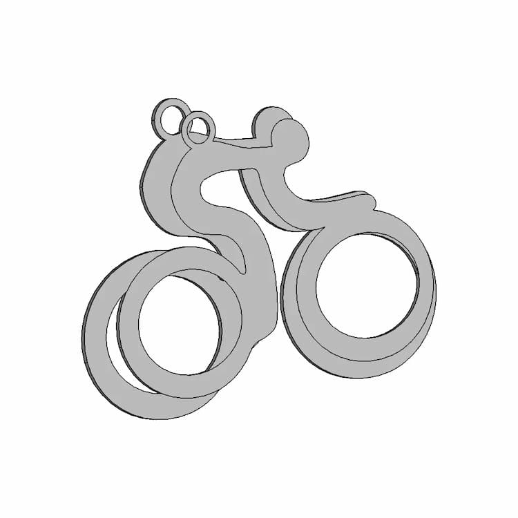 Cyclist Keyring | 3D Engineering Design File