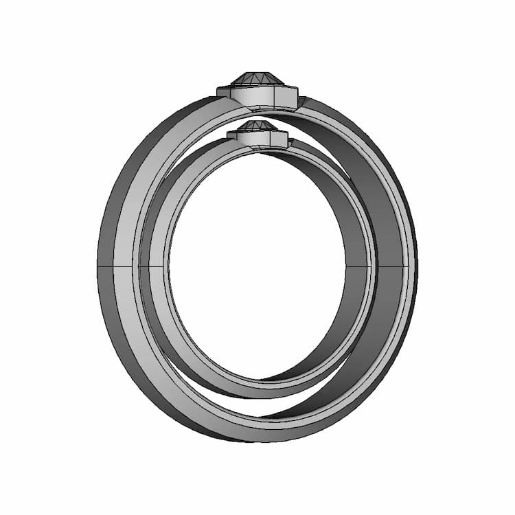 Silver Engagement Ring With Diamond - Standard Mechanical Component