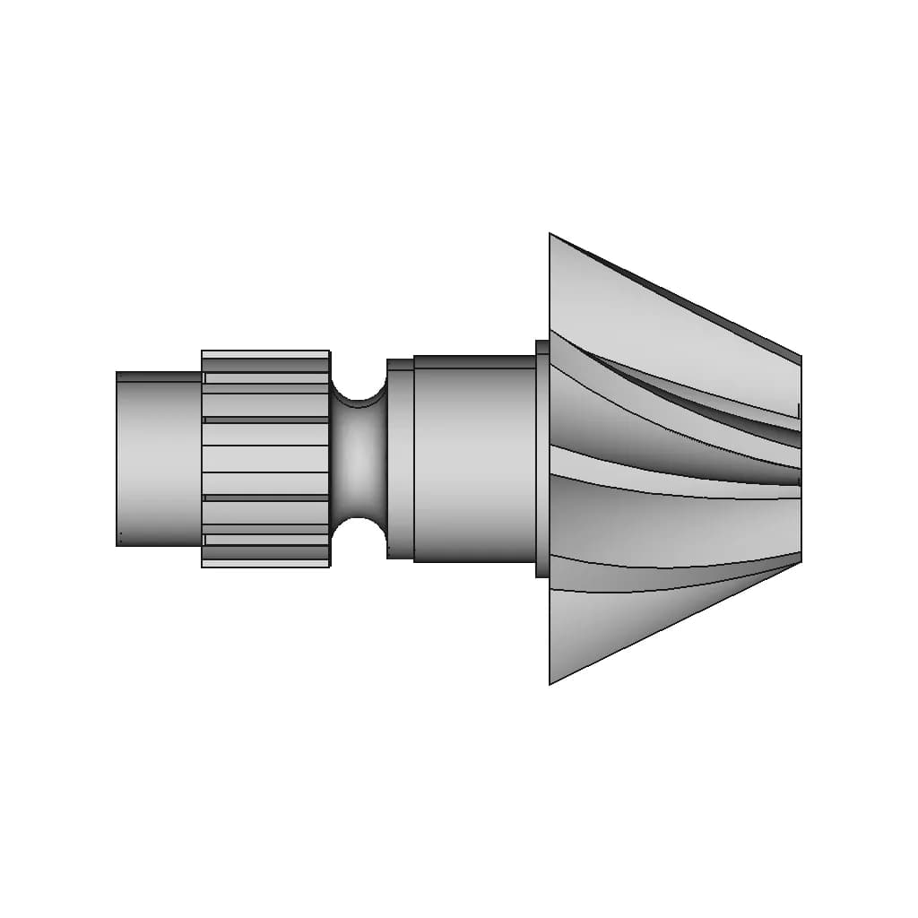 Helical Gear Shaft Catia Model | High-Quality CAD Model_270_0_degree_snapshot