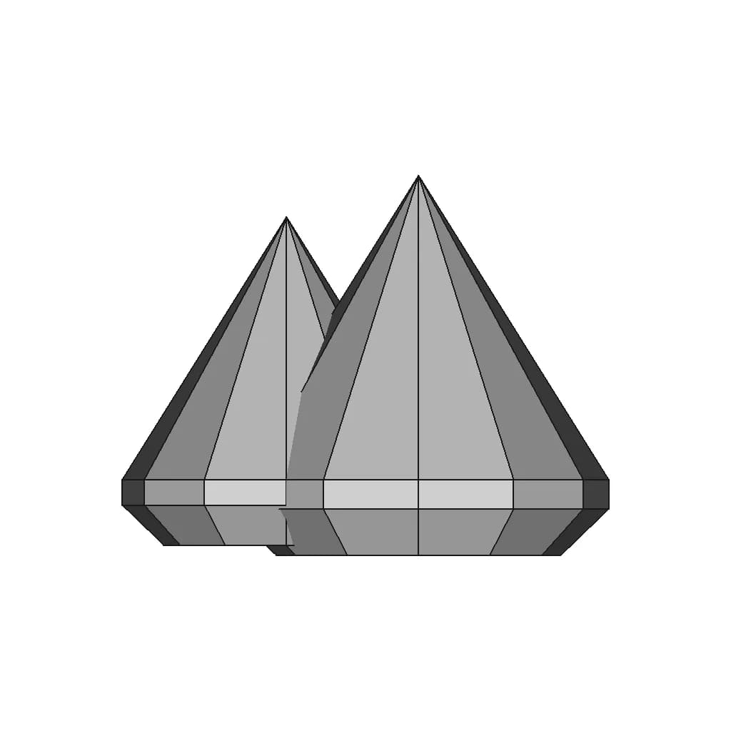 2.5Mm Princess Cut 12 Sides - Downloadable CAD Representation_270_0_degree_snapshot