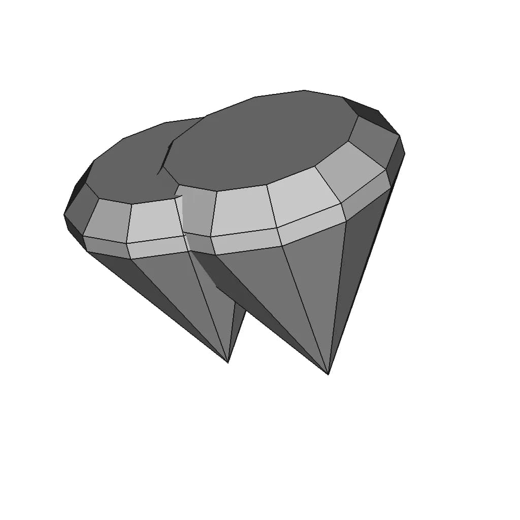2.5Mm Princess Cut 12 Sides - Downloadable CAD Representation_60_30_degree_snapshot