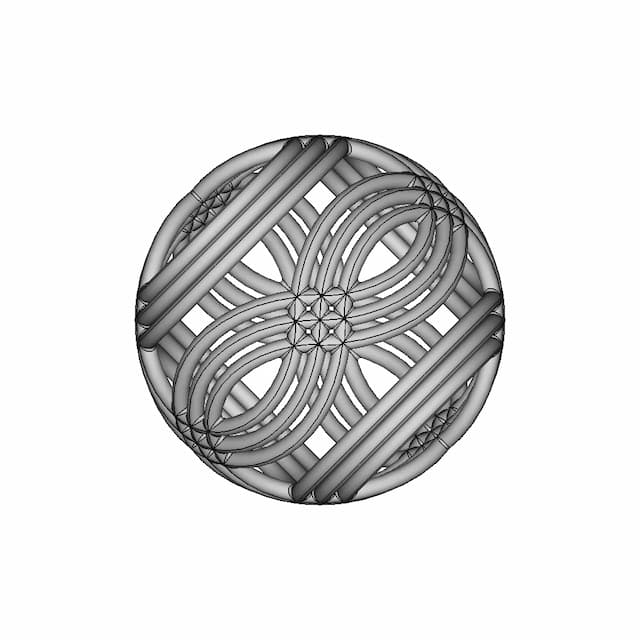 Flowing Pipes Sphere | High-Quality CAD Model