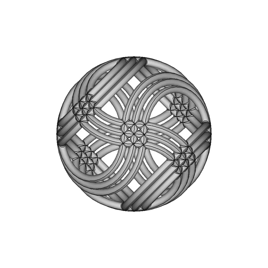 Flowing Pipes Sphere | High-Quality CAD Model_270_0_degree_snapshot