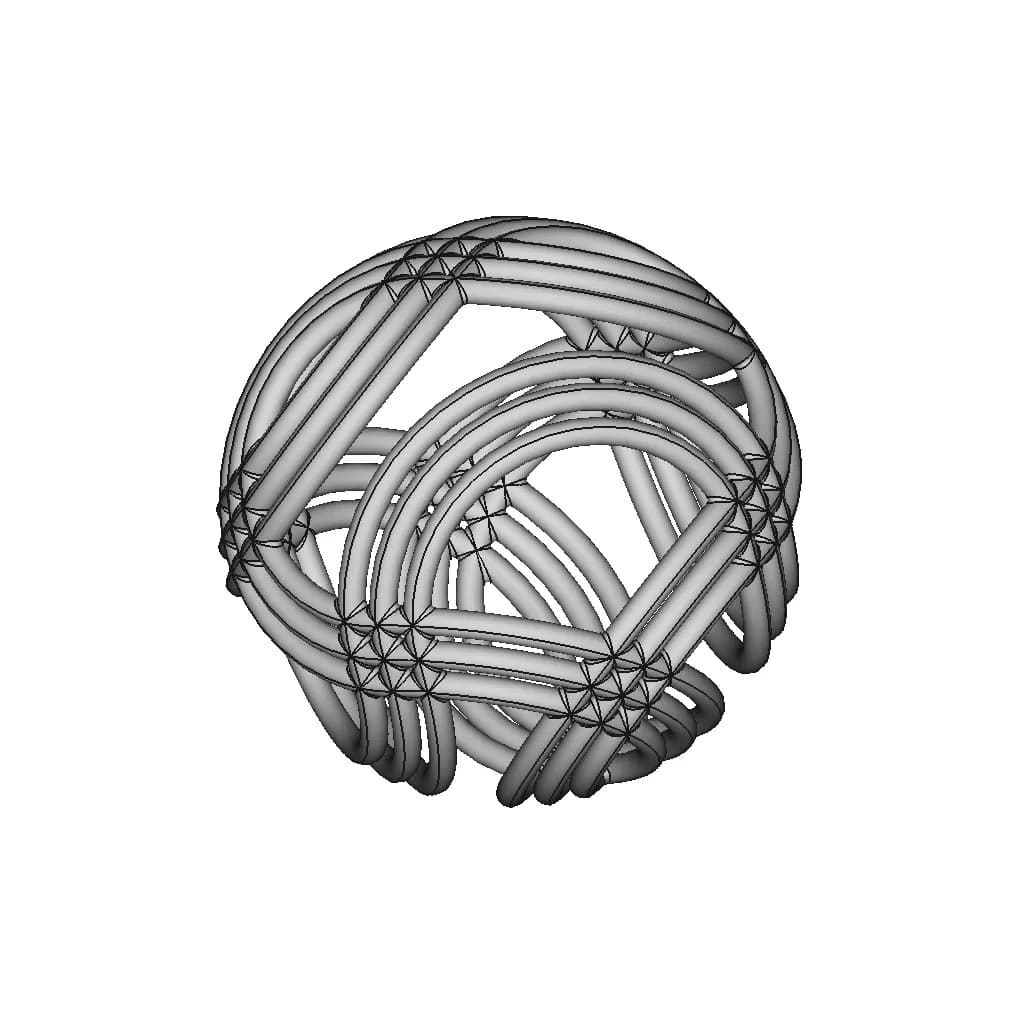 Flowing Pipes Sphere | High-Quality CAD Model_60_30_degree_snapshot
