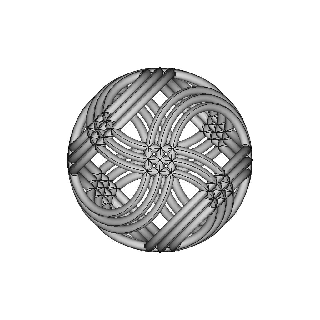 Flowing Pipes Sphere | High-Quality CAD Model_90_0_degree_snapshot