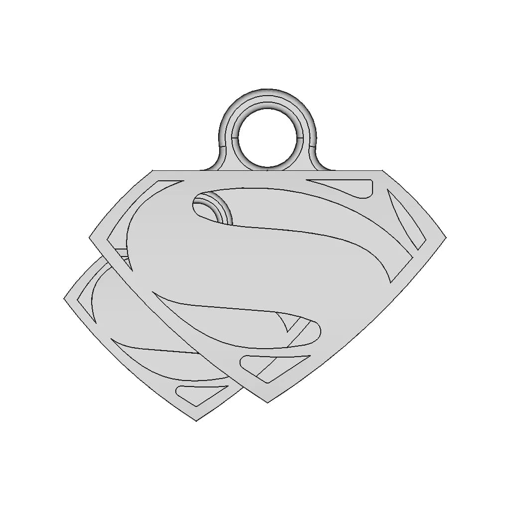 Superman Keychain | High-Quality CAD Model_0_0_degree_snapshot