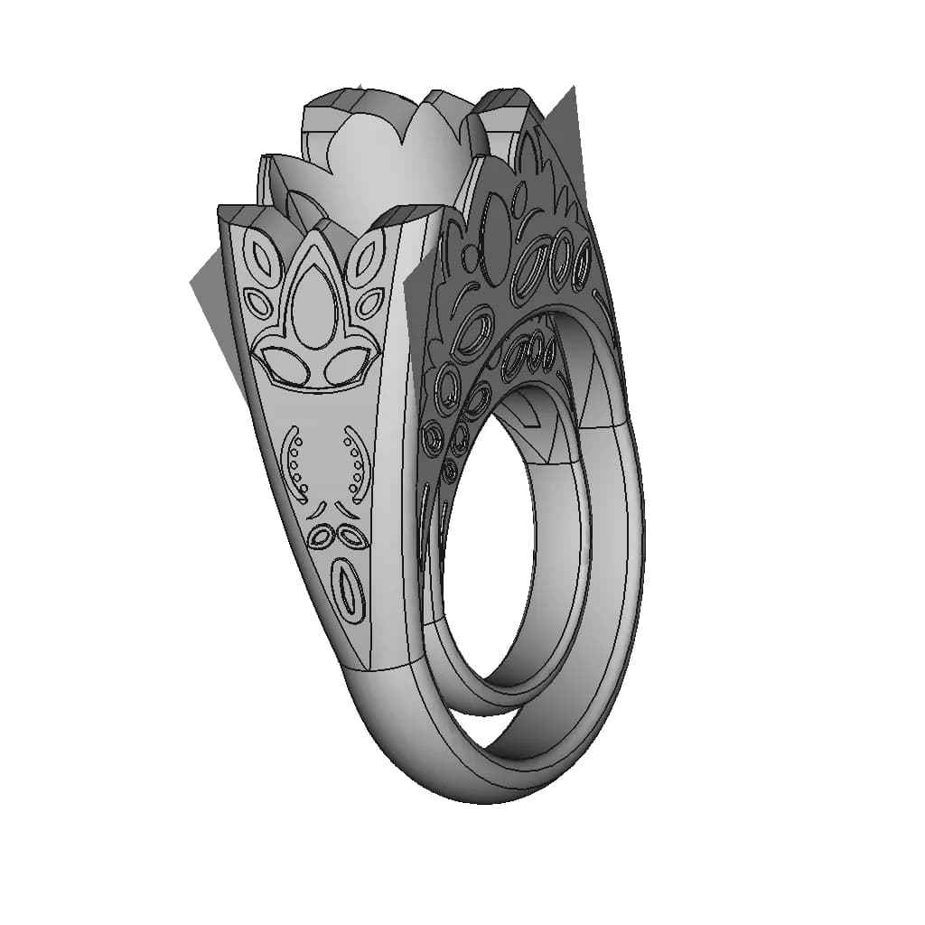 Diamond Ring | High-Quality CAD Model_60_30_degree_snapshot