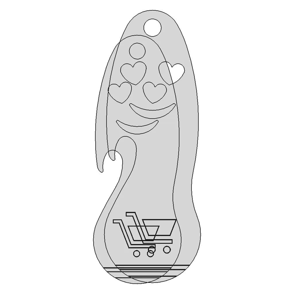 The Barbabpapa 3-In1 Shopping Cart Token Keychain | 3D Engineering Design File_0_0_degree_snapshot