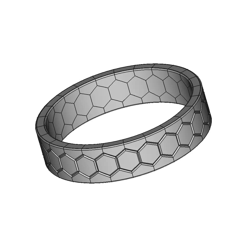 Honeycomb Rings - Downloadable CAD Representation_60_30_degree_snapshot