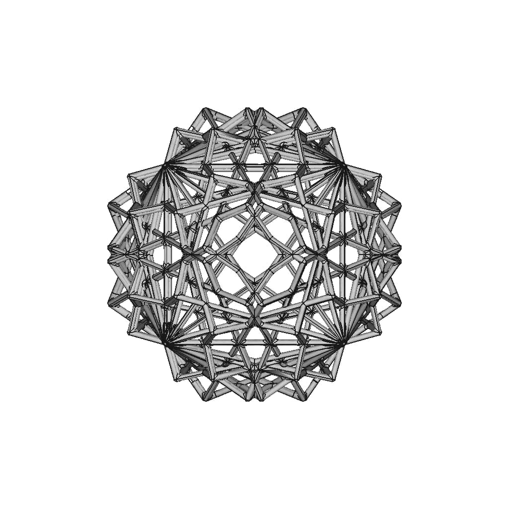 Cube Derived Pipe Frame Shape 2 | 3D Engineering Design File_0_0_degree_snapshot