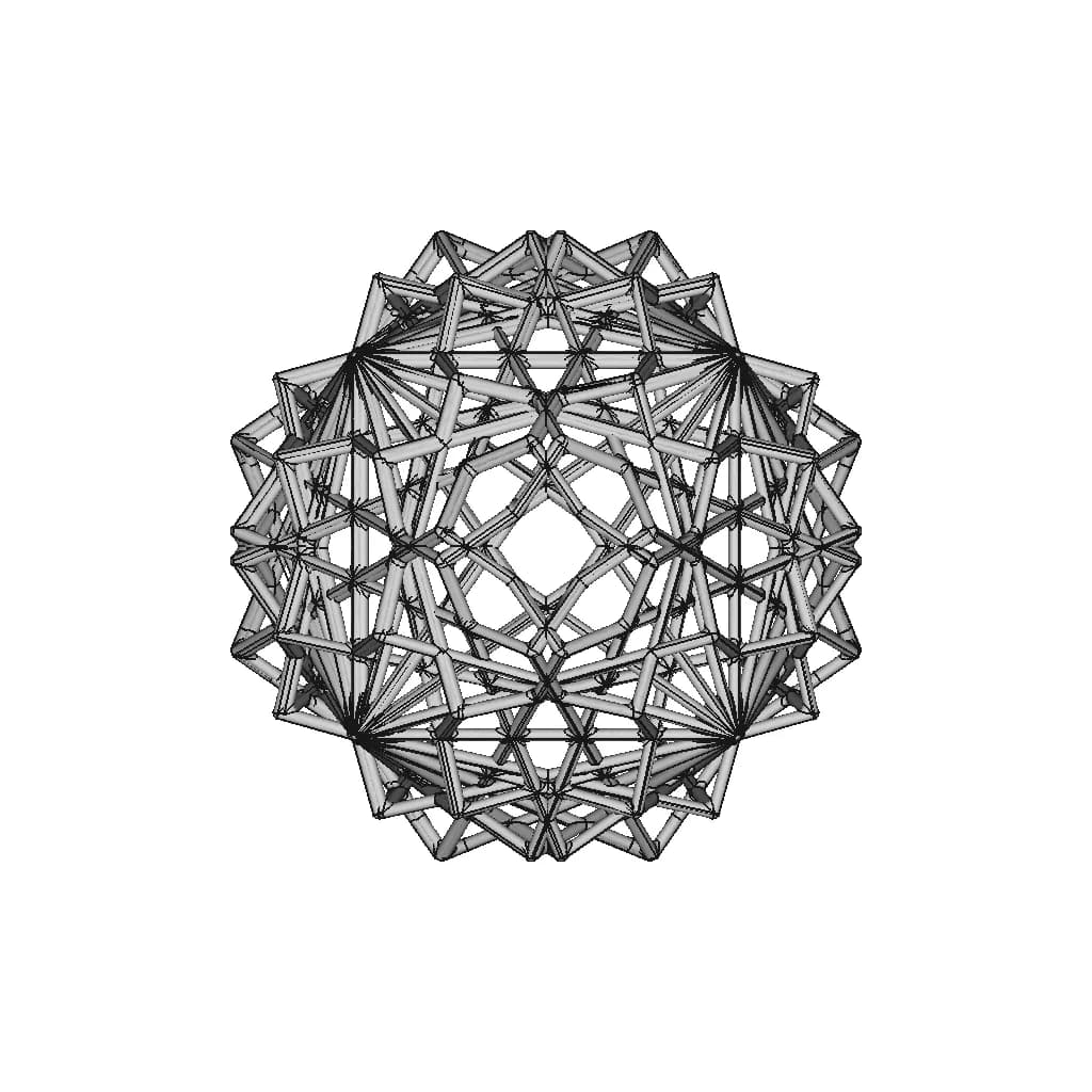 Cube Derived Pipe Frame Shape 2 | 3D Engineering Design File_90_0_degree_snapshot