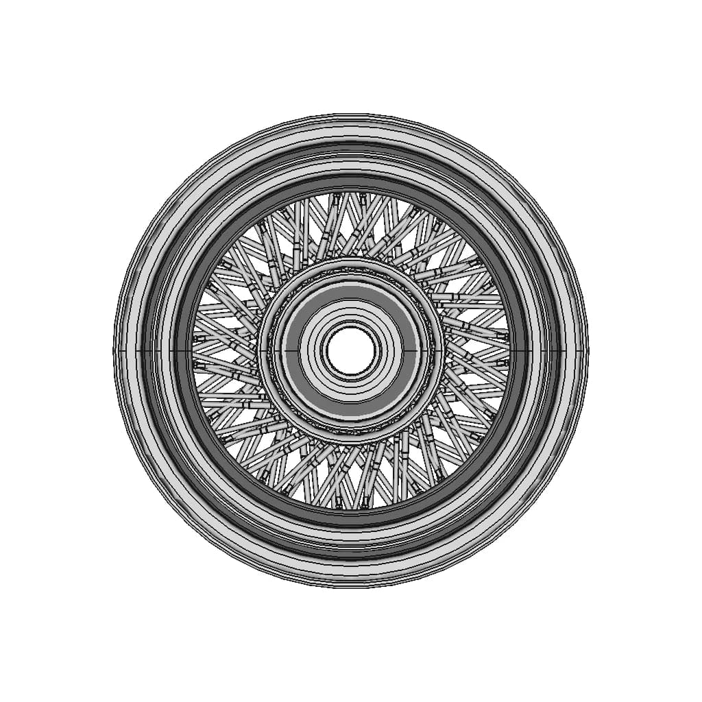 Ruote Borrani Wire Wheel 5,5J Width For Maserati 3500,5000 Assembly - Standard Mechanical Component_0_0_degree_snapshot