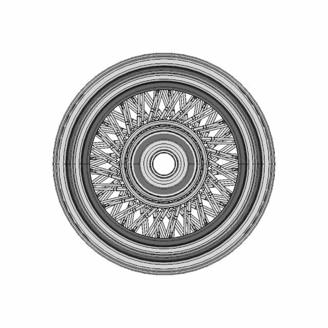 Ruote Borrani Wire Wheel 5,5J Width For Maserati 3500,5000 Assembly - Standard Mechanical Component
