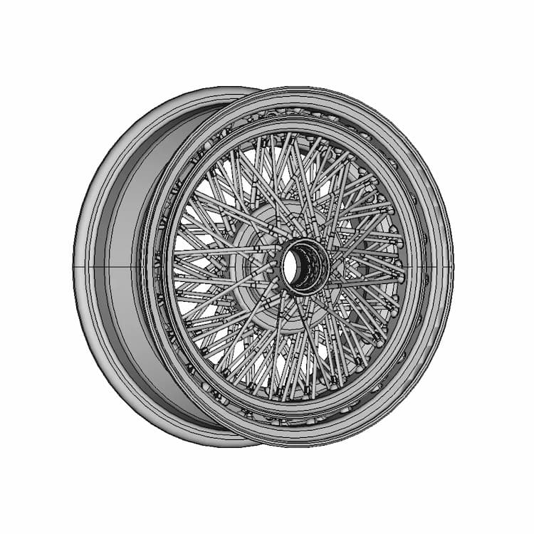 Ruote Borrani Wire Wheel 5,5J Width For Maserati 3500,5000 Assembly - Standard Mechanical Component