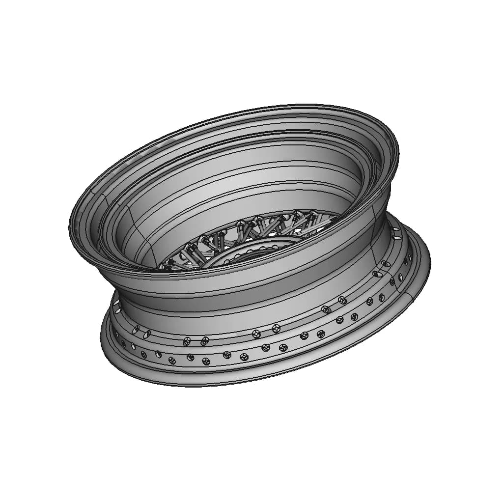 Ruote Borrani Wire Wheel 5,5J Width For Maserati 3500,5000 Assembly - Standard Mechanical Component_60_30_degree_snapshot