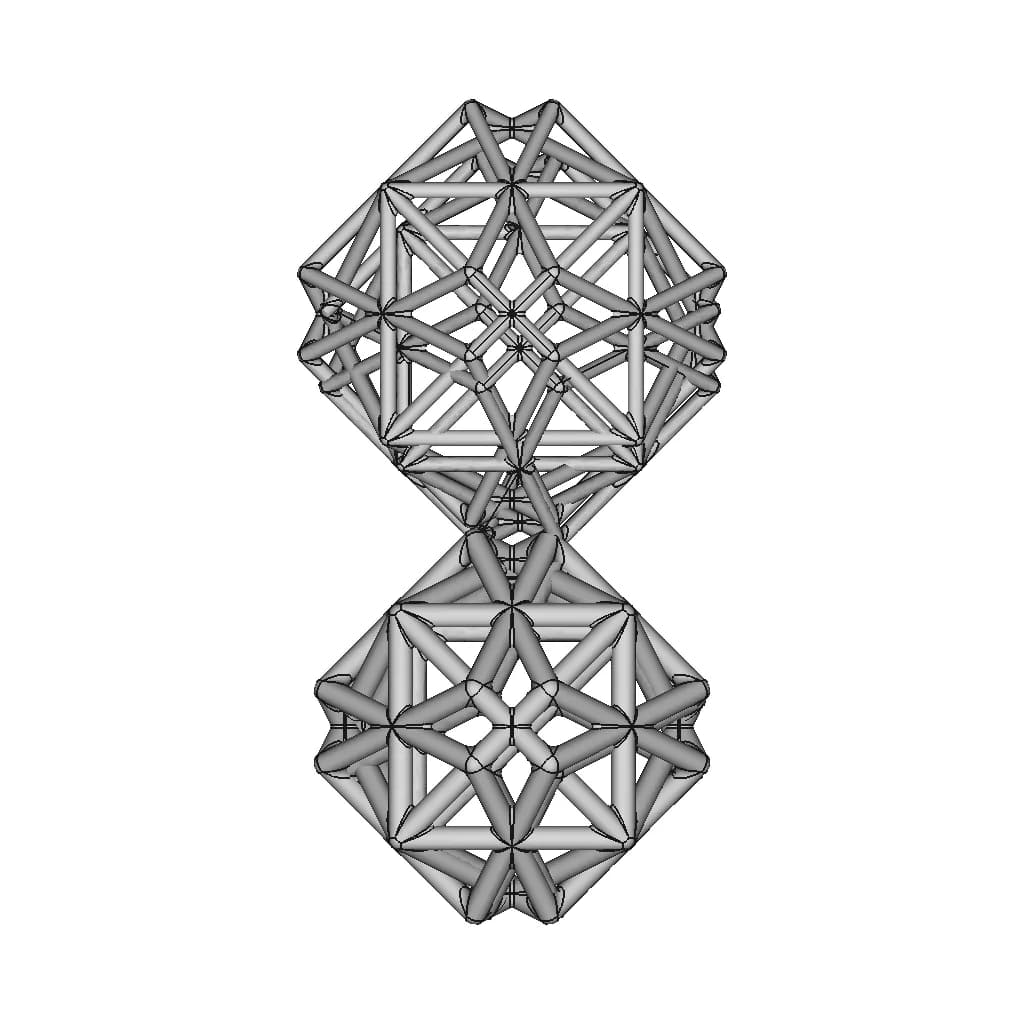 Cube Derived Pipe Frame Shape 1 | High-Quality CAD Model_0_0_degree_snapshot