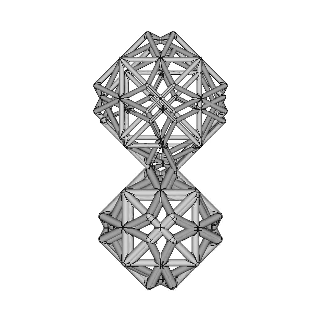 Cube Derived Pipe Frame Shape 1 | High-Quality CAD Model_0_90_degree_snapshot