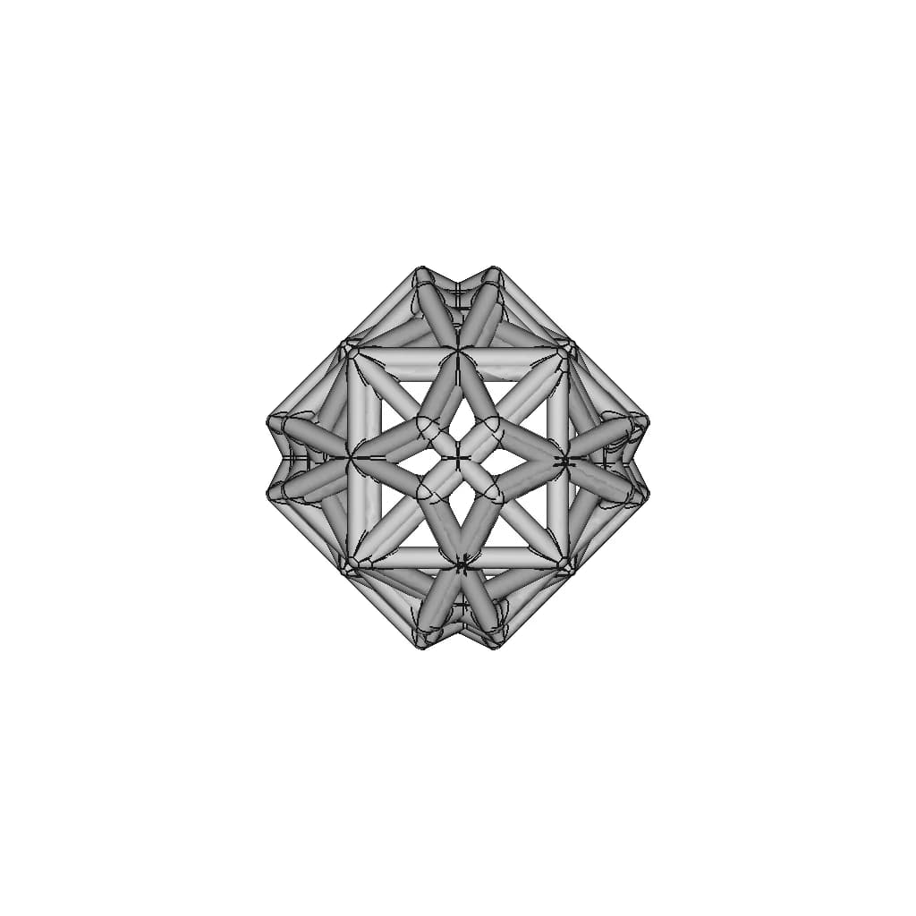 Cube Derived Pipe Frame Shape 1 | High-Quality CAD Model_90_0_degree_snapshot