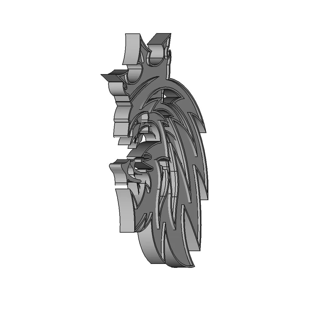 Lion Badge - Downloadable CAD Representation_60_30_degree_snapshot