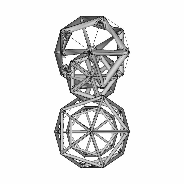 Icosahedron Shape Pipe Frame - Downloadable CAD Representation