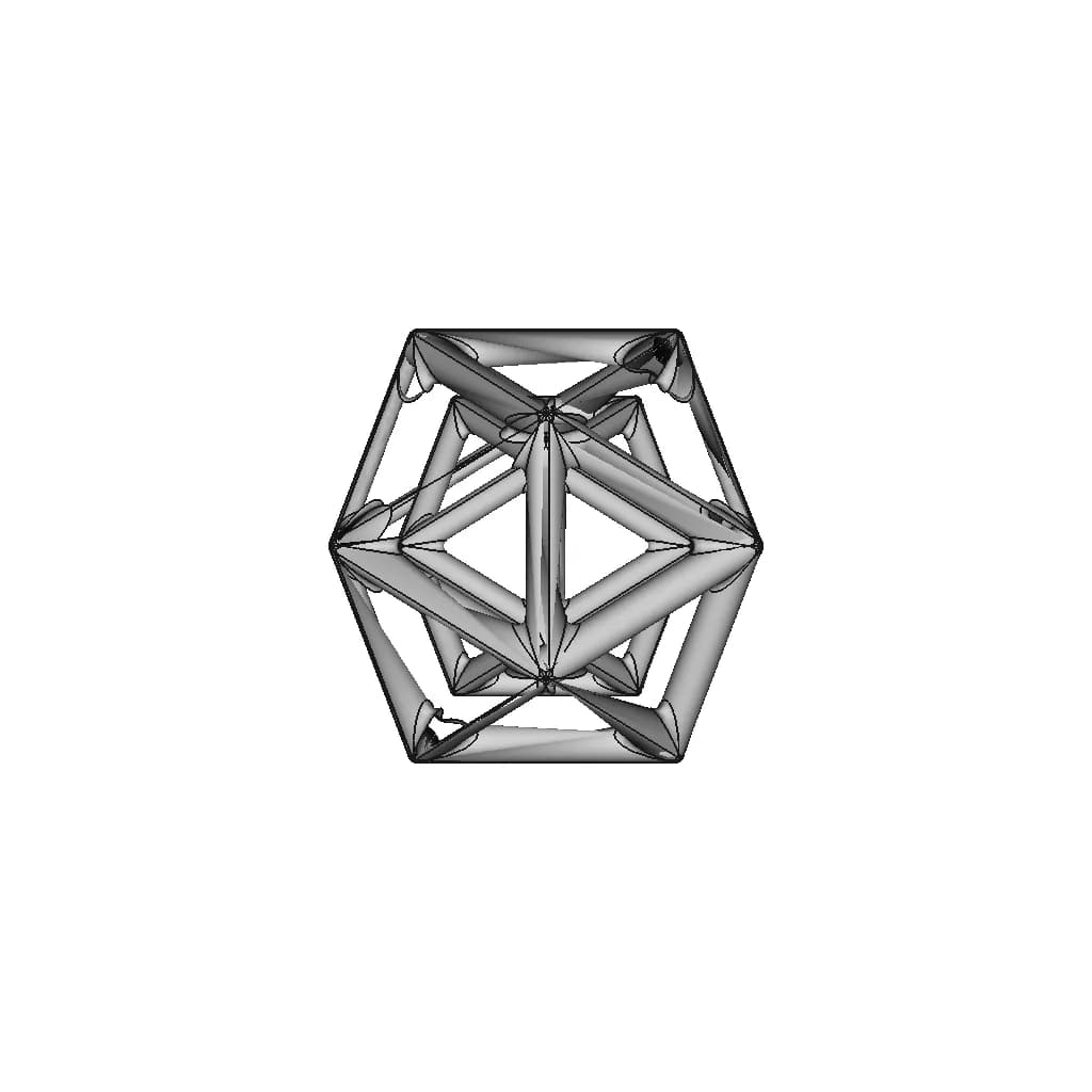 Icosahedron Shape Pipe Frame - Downloadable CAD Representation_270_0_degree_snapshot