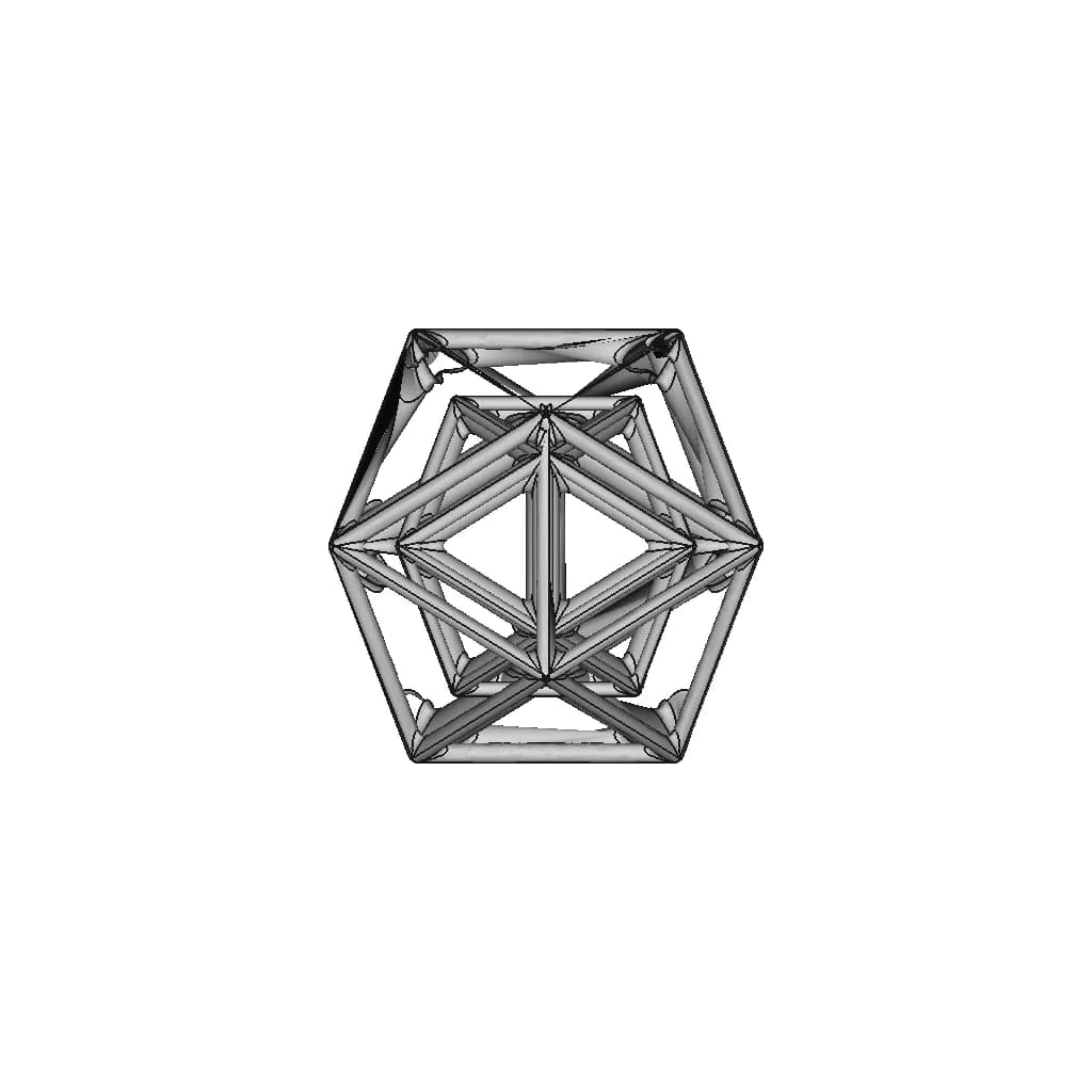 Icosahedron Shape Pipe Frame - Downloadable CAD Representation_90_0_degree_snapshot