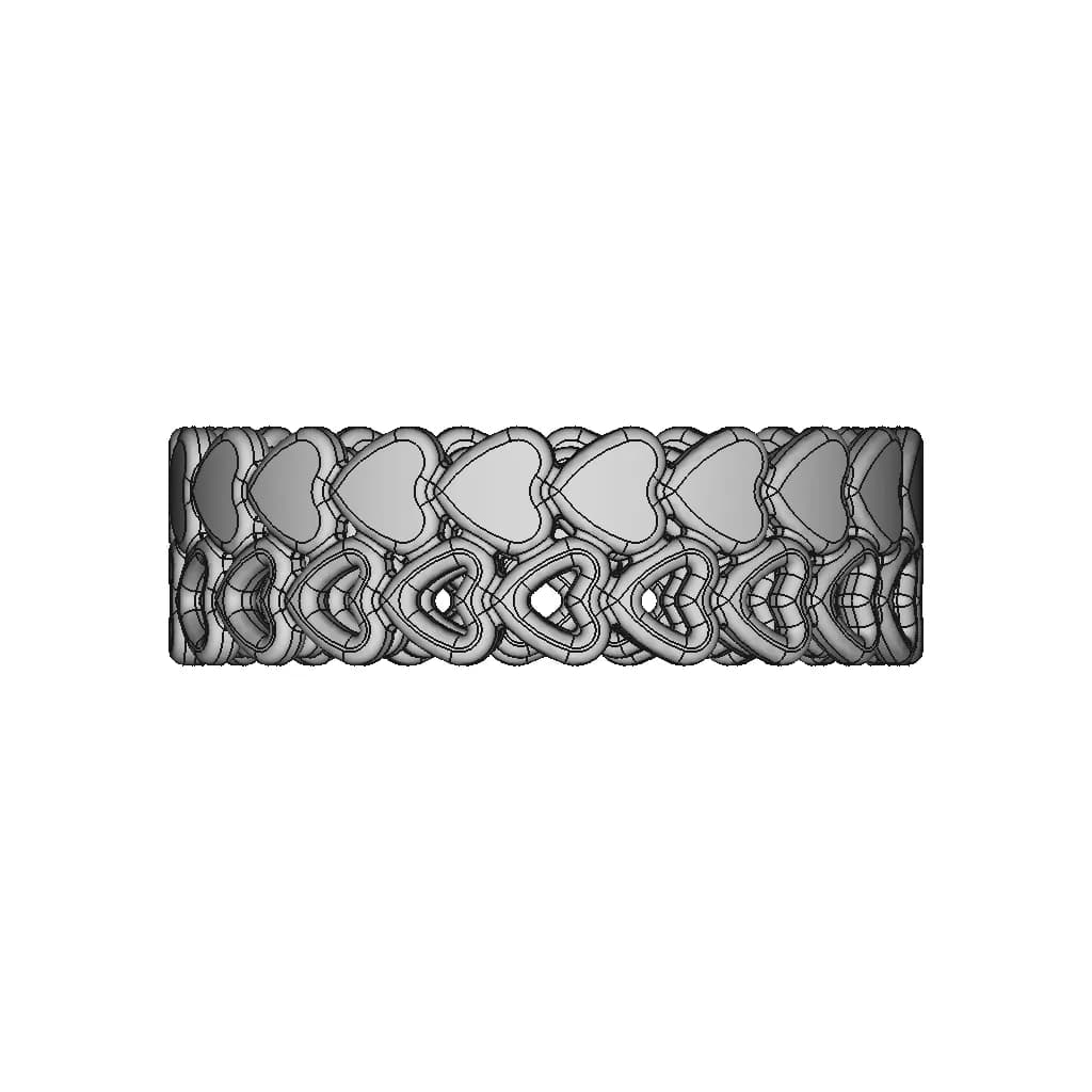 Rowed Hearts Ring | High-Quality CAD Model_270_0_degree_snapshot