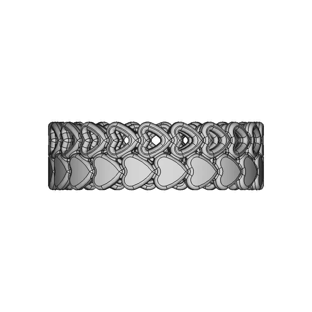 Rowed Hearts Ring | High-Quality CAD Model_90_0_degree_snapshot
