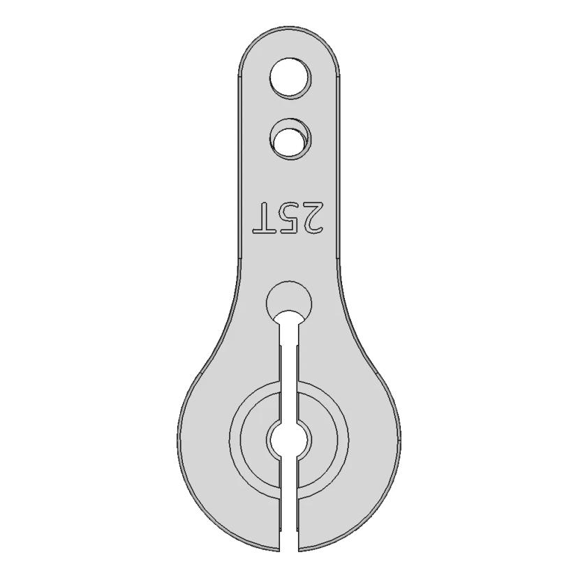 [1493] Aluminum Servo Horn For Futaba Standard 25T - Robust & Adjustable | 3D Engineering Design File