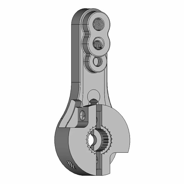 [1493] Aluminum Servo Horn For Futaba Standard 25T - Robust & Adjustable | 3D Engineering Design File