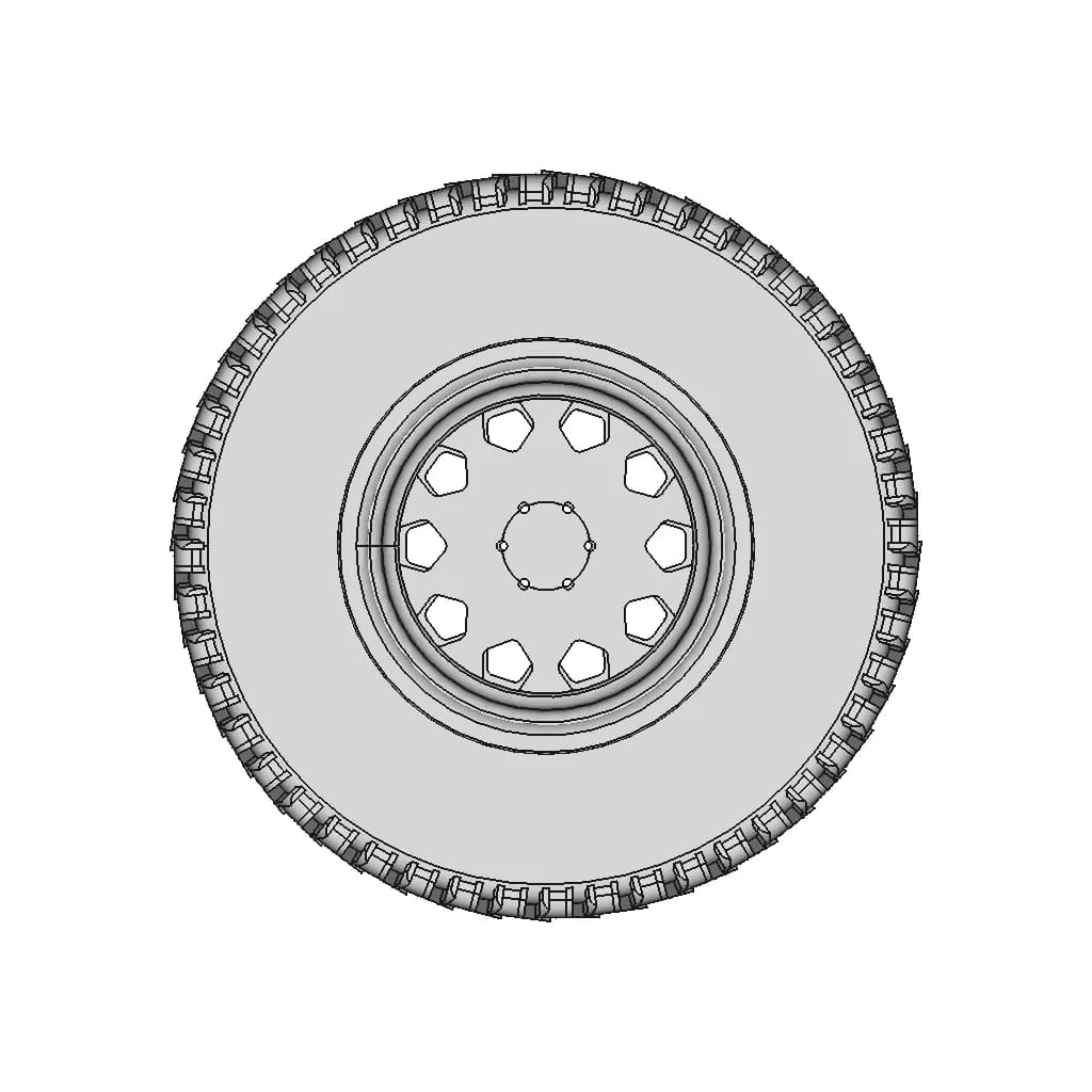 Wheel 33Inch Diameter, 275 Wide. | High-Quality CAD Model_0_270_degree_snapshot