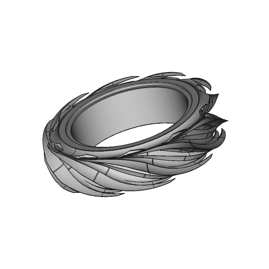 Sun And Moon Rings | High-Quality CAD Model_60_30_degree_snapshot
