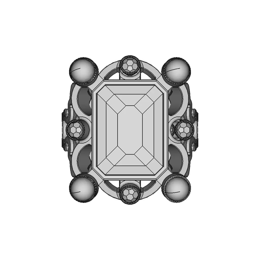 Ring With Rubies And Pearls - Downloadable CAD Representation_0_0_degree_snapshot