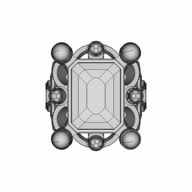 Ring With Rubies And Pearls - Downloadable CAD Representation