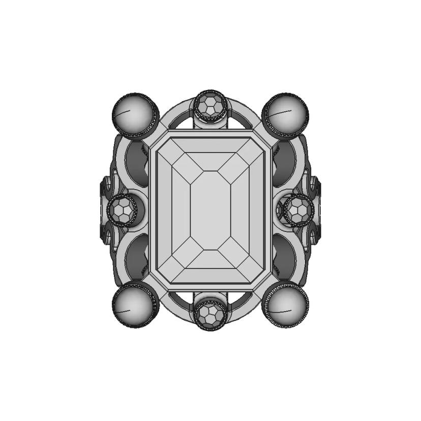 Ring With Rubies And Pearls - Downloadable CAD Representation