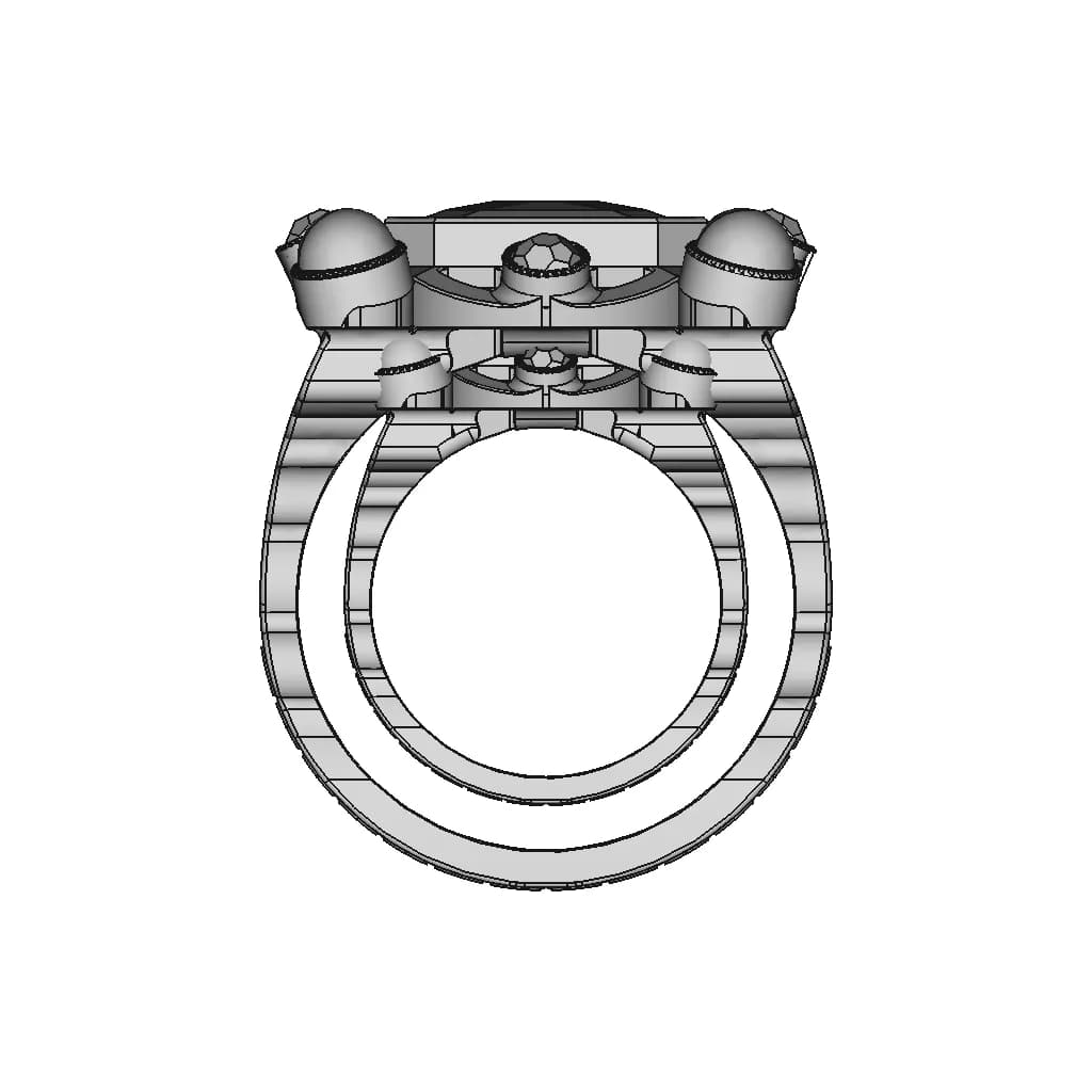 Ring With Rubies And Pearls - Downloadable CAD Representation_90_0_degree_snapshot