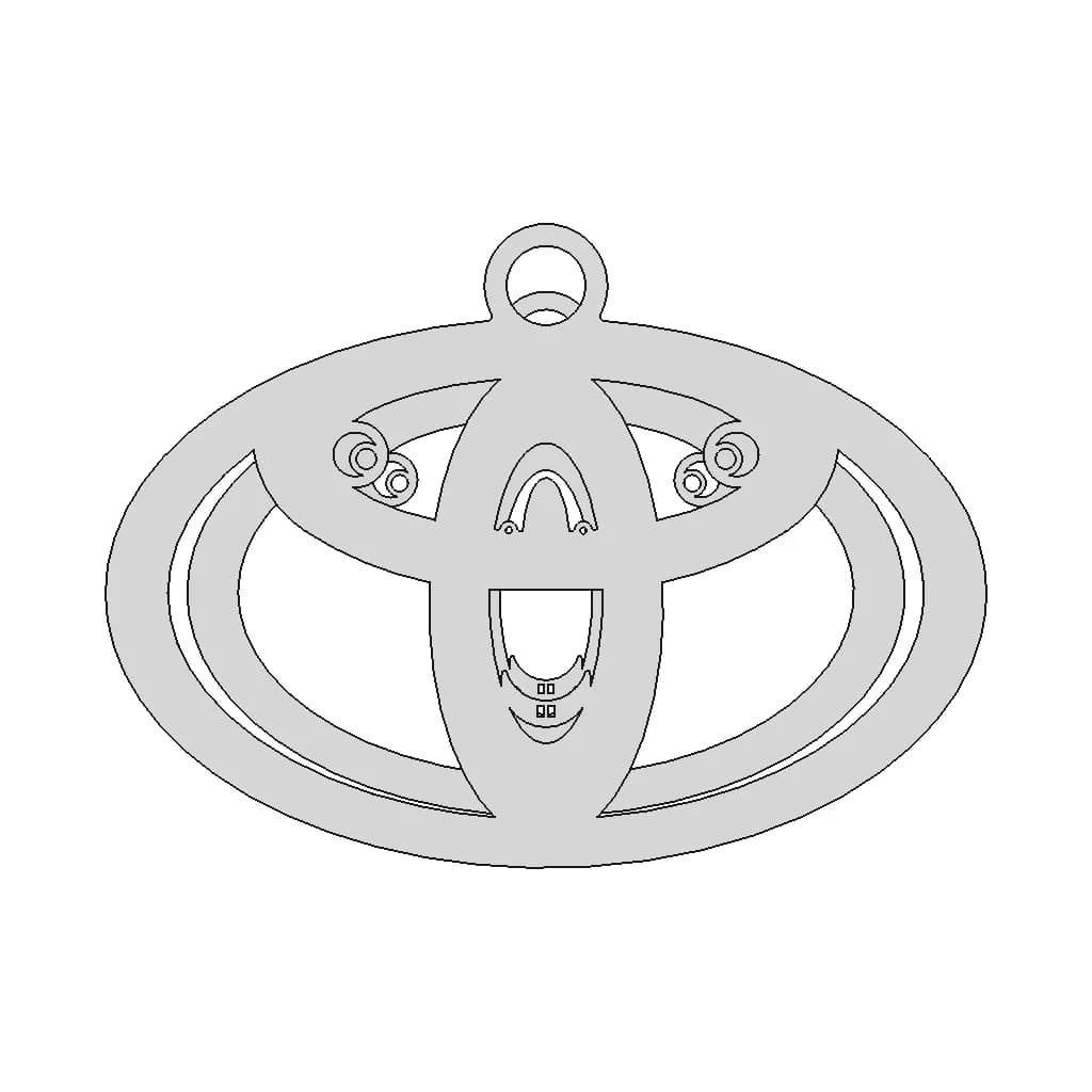 Funny Toyota Car Logo Keychain | 3D Engineering Design File_0_0_degree_snapshot