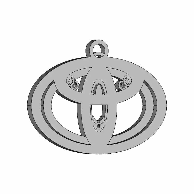 Funny Toyota Car Logo Keychain | 3D Engineering Design File
