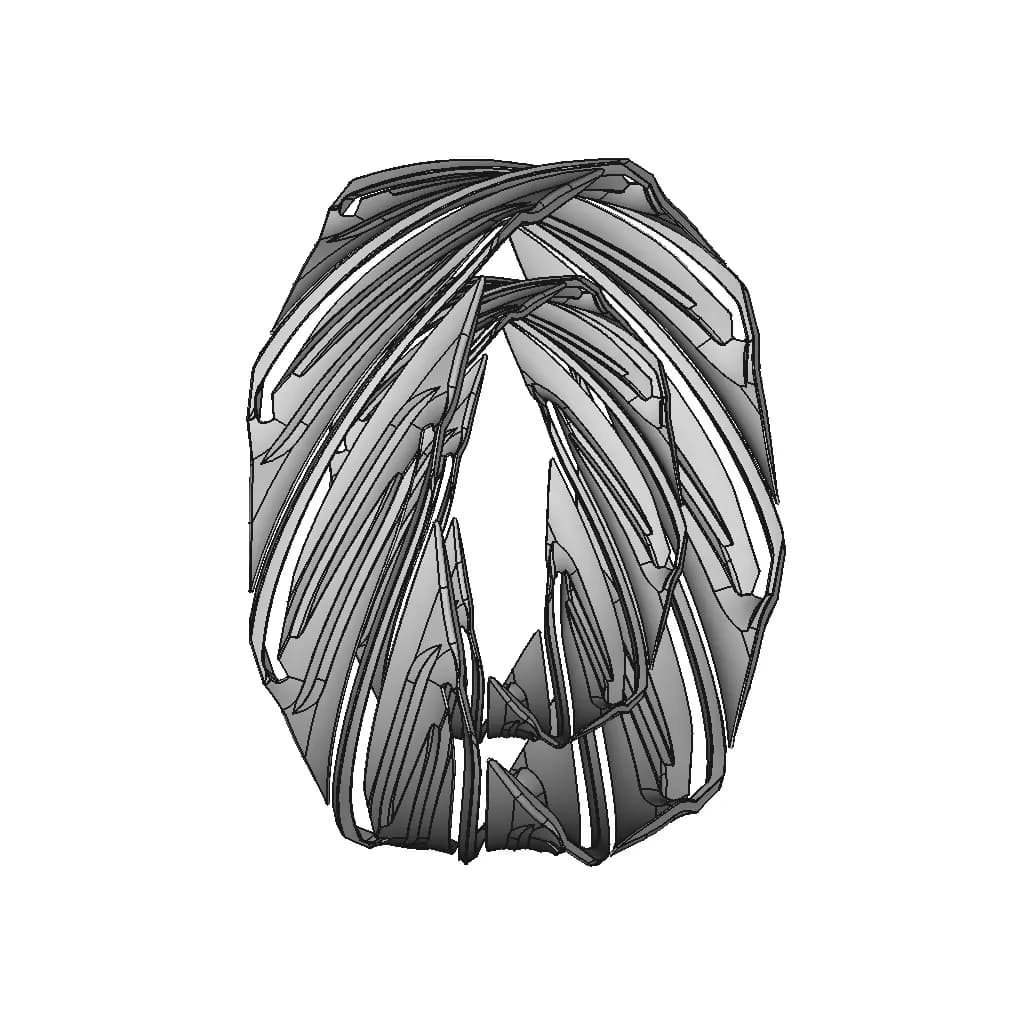 Simple Organic Ring Design, 2020.10.02. | High-Quality CAD Model_60_30_degree_snapshot