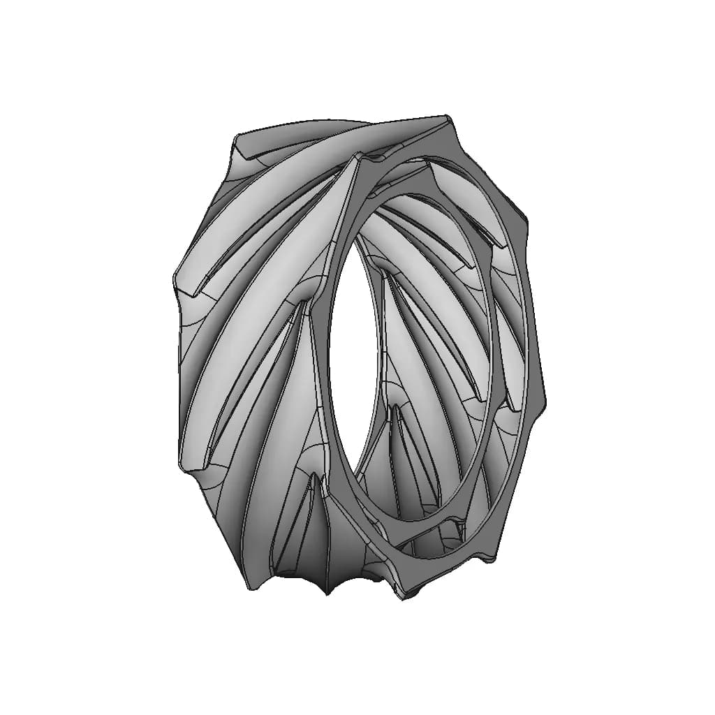 Simple Organic Ring Design, 2020.10.01. - Downloadable CAD Representation_60_30_degree_snapshot