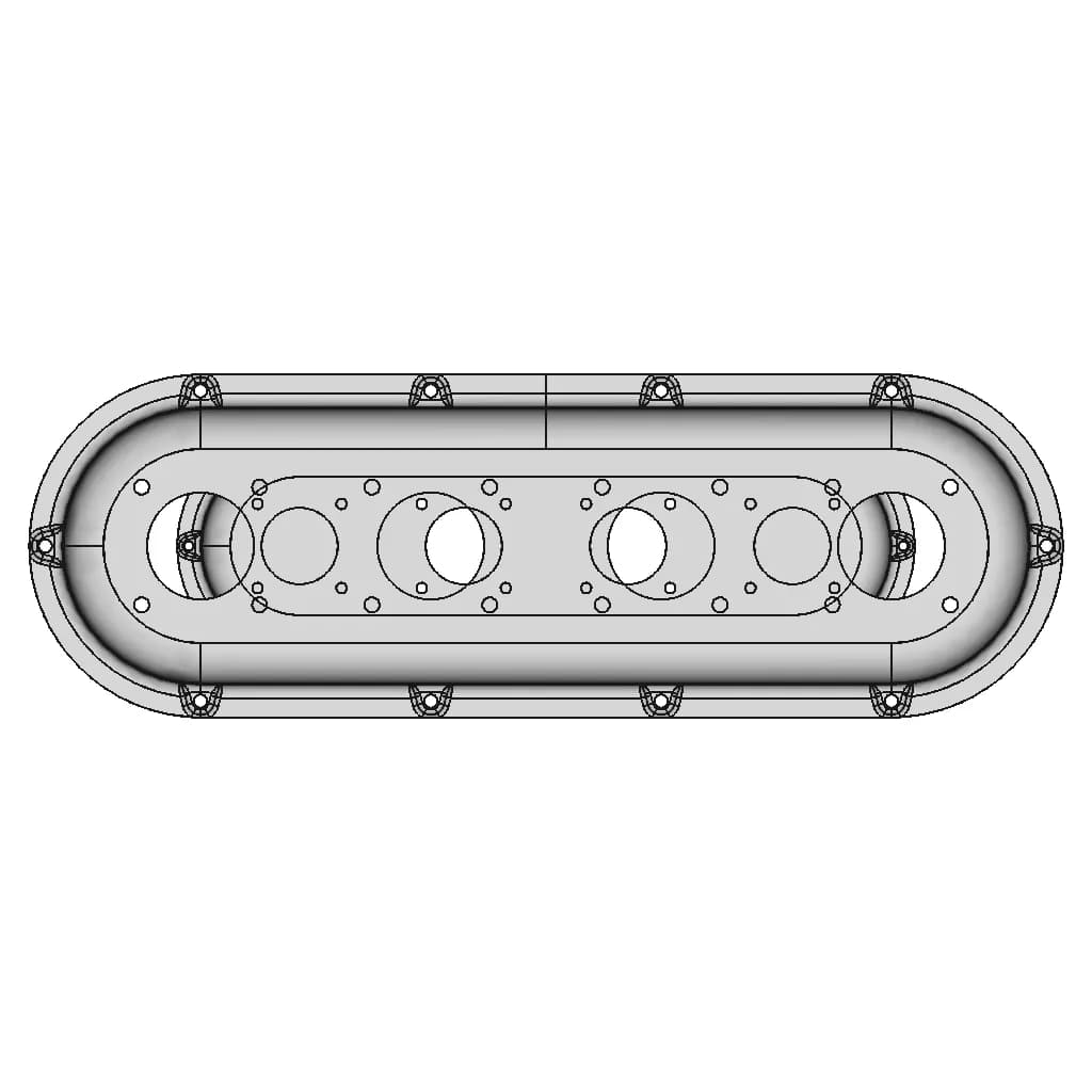 Mazda Mx-5 Miata Dual Plenum Turbo Intake Manifold - Plenum Back Plate - Downloadable CAD Representation_0_270_degree_snapshot