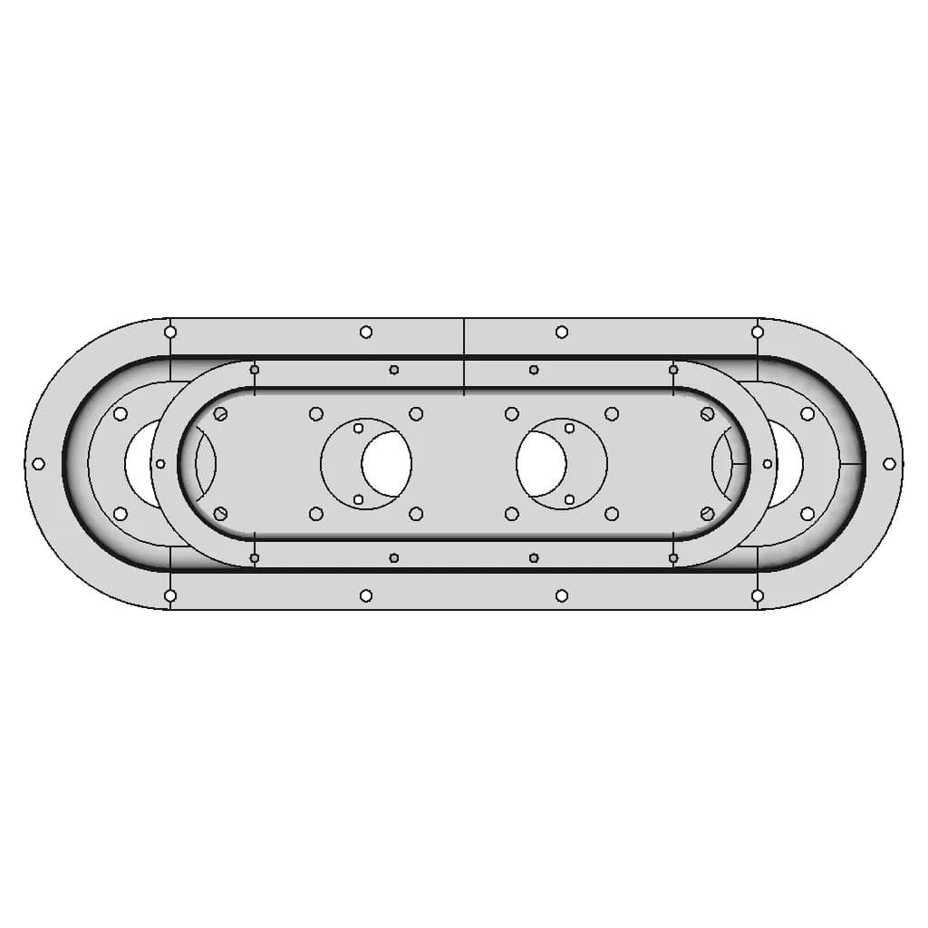 Mazda Mx-5 Miata Dual Plenum Turbo Intake Manifold - Plenum Back Plate - Downloadable CAD Representation_0_90_degree_snapshot