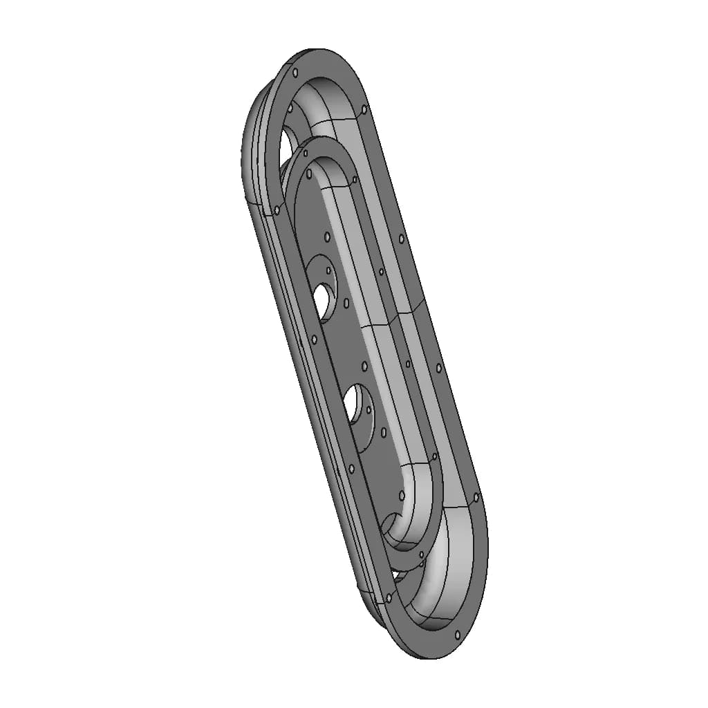Mazda Mx-5 Miata Dual Plenum Turbo Intake Manifold - Plenum Back Plate - Downloadable CAD Representation_60_30_degree_snapshot