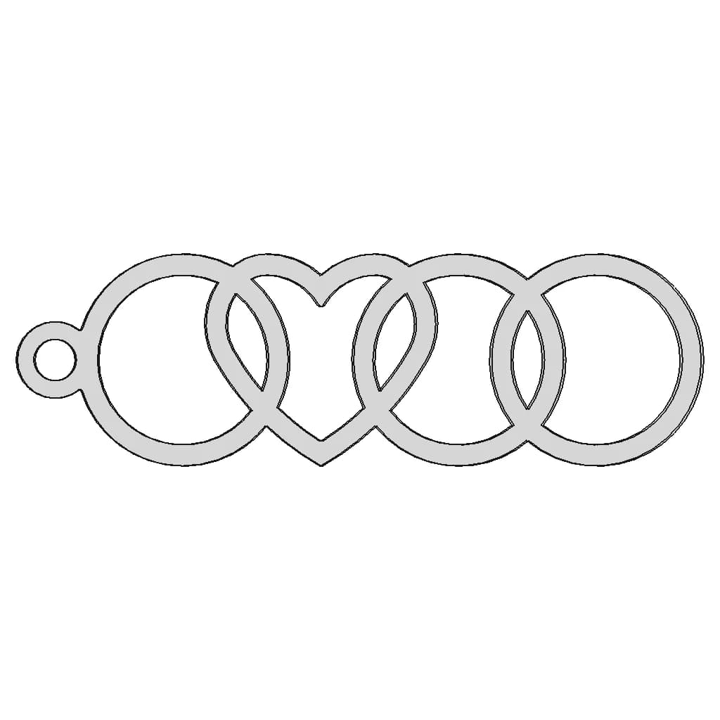 Audi Girl Car Logo Keychain | 3D Engineering Design File_0_0_degree_snapshot