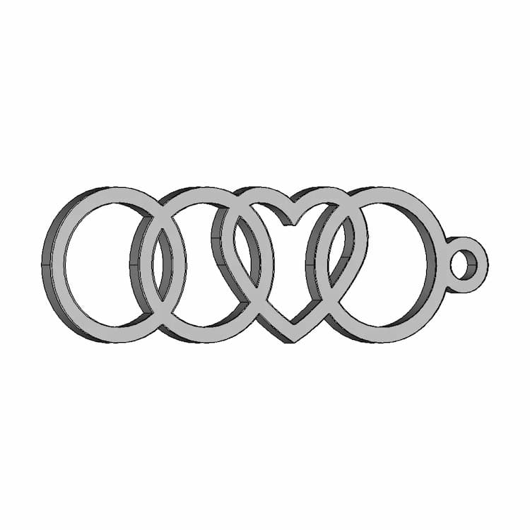 Audi Girl Car Logo Keychain | 3D Engineering Design File