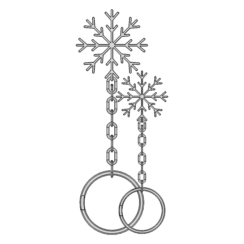 Snowflake Keychain | High-Quality CAD Model_90_0_degree_snapshot