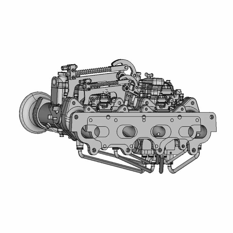 Mazda Mx-5 Miata Dcoe Weber Carburetor Intake Manifold Assembly | High-Quality CAD Model